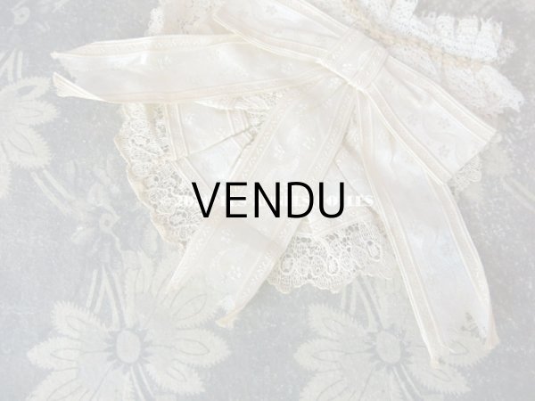 画像7: 1900年代 アンティーク 付け襟 レース＆シルクリボン (7)