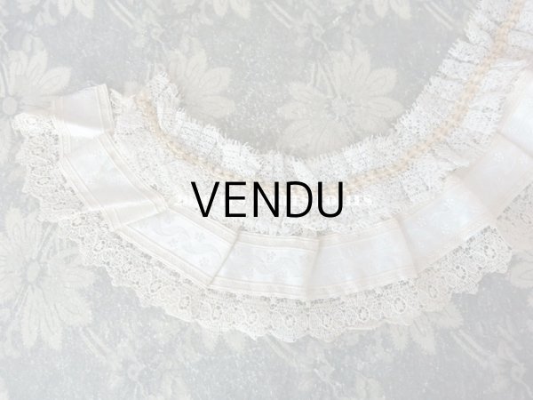 画像5: 1900年代 アンティーク 付け襟 レース＆シルクリボン (5)