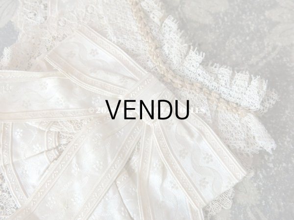 画像6: 1900年代 アンティーク 付け襟 レース＆シルクリボン (6)