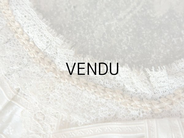 画像8: 1900年代 アンティーク 付け襟 レース＆シルクリボン (8)