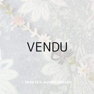 画像: 19世紀末 アンティーク リボン＆花のトリム 42cm