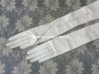 画像2: 未使用 1900年代 アンティーク  本革製 結婚式のロンググローブ  オフホワイト レザー 手袋  (2)