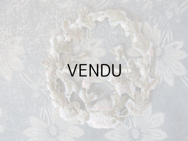 画像6: アンティーク シルク製 シルクシフォンの淡いピンクの薔薇 大きなロココモチーフ (L) (6)