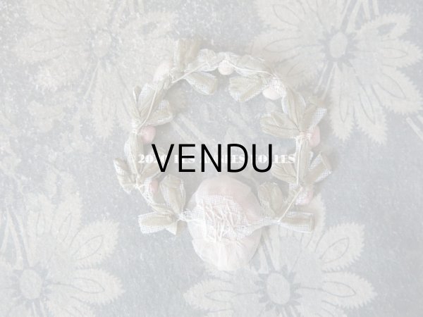 画像5: アンティーク シルク製 シルクシフォンの淡いピンクの薔薇 大きなロココモチーフ (S) (5)