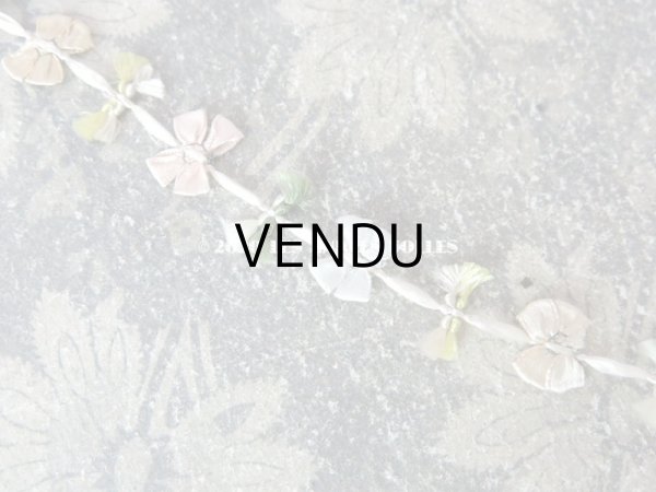 画像5: アンティーク シルク製 リボンのロココトリム パウダーカラー ロココリボン　 (5)