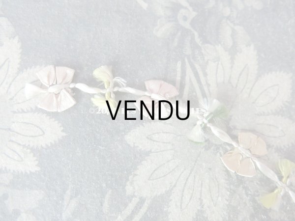 画像4: アンティーク シルク製 リボンのロココトリム パウダーカラー ロココリボン　 (4)