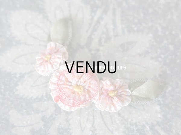 画像3: アンティーク シルク製 ピンクの小さなロココモチーフ  (3)