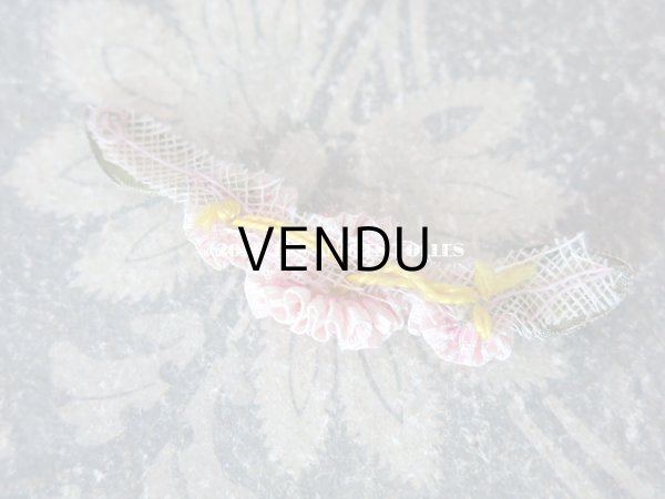 画像6: アンティーク シルク製 ピンクの小さなロココモチーフ  (6)