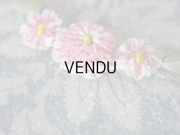 画像5: アンティーク シルク製 ピンクの小さなロココモチーフ  (5)