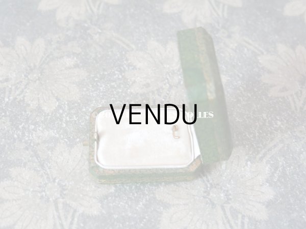 画像7: アンティーク ペンダント用 ジュエリーボックス 金彩入り グリーン  (7)