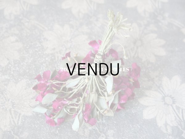 画像11: アンティーク 菫の花冠 & ブーケのセット シルク製ベルベット (11)