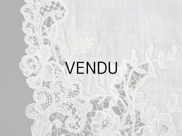 画像14: アンティーク 薔薇模様 ポワンドガーズ & デュシェス 結婚式のハンカチ　【ポワン・ド・ガーズ】 (14)