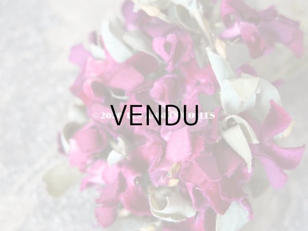 画像13: アンティーク 菫の花冠 & ブーケのセット シルク製ベルベット (13)