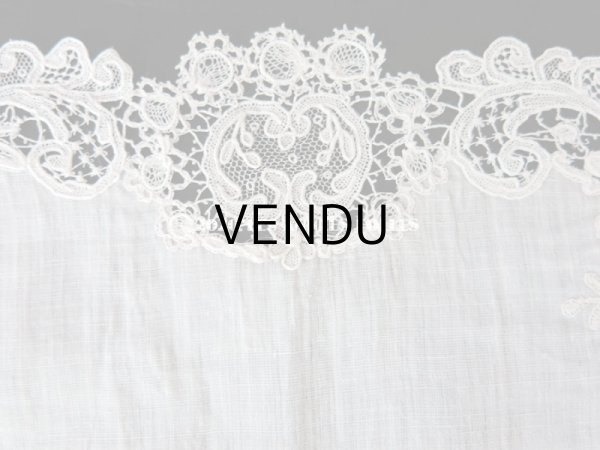 画像5: アンティーク 薔薇模様 ポワンドガーズ & デュシェス 結婚式のハンカチ　【ポワン・ド・ガーズ】 (5)