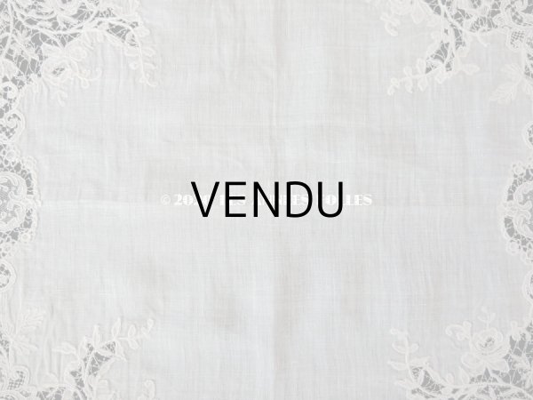 画像18: アンティーク 薔薇模様 ポワンドガーズ & デュシェス 結婚式のハンカチ　【ポワン・ド・ガーズ】 (18)