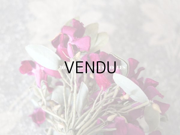 画像12: アンティーク 菫の花冠 & ブーケのセット シルク製ベルベット (12)