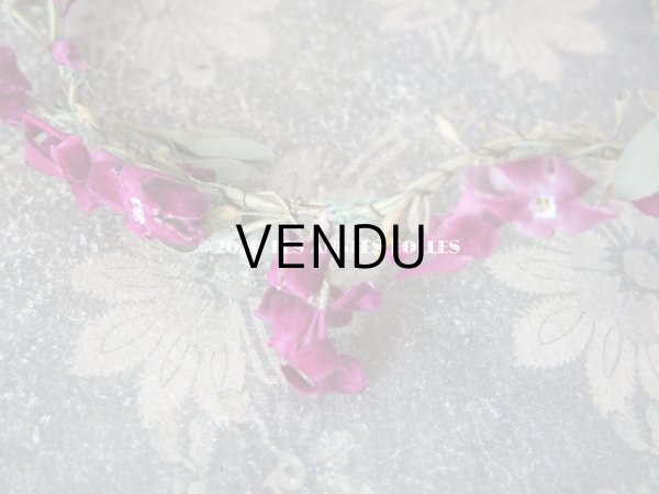 画像4: アンティーク 菫の花冠 & ブーケのセット シルク製ベルベット (4)