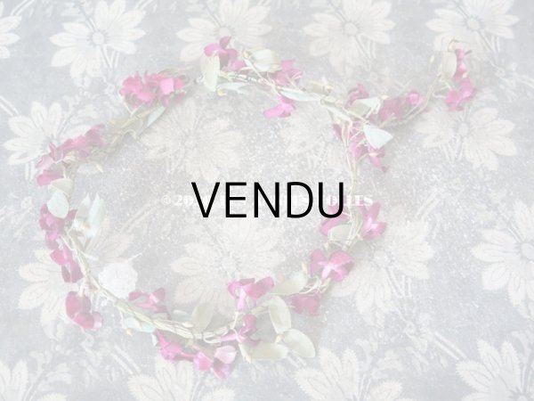 画像7: アンティーク 菫の花冠 & ブーケのセット シルク製ベルベット (7)