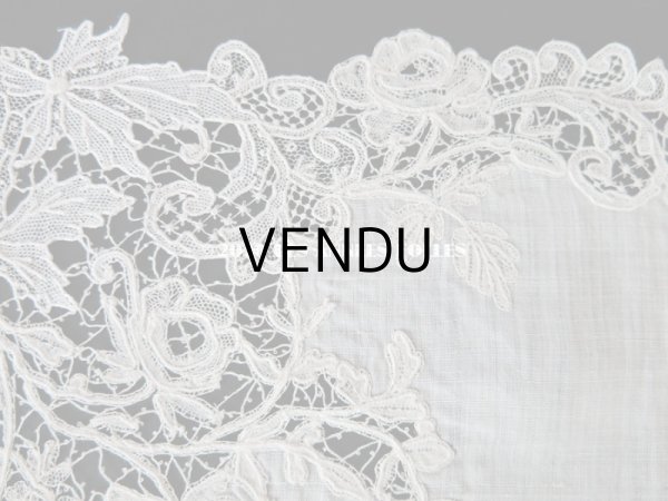 画像4: アンティーク 薔薇模様 ポワンドガーズ & デュシェス 結婚式のハンカチ　【ポワン・ド・ガーズ】 (4)