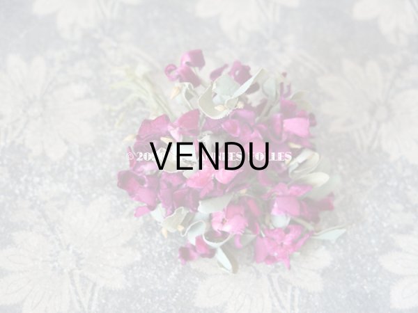 画像9: アンティーク 菫の花冠 & ブーケのセット シルク製ベルベット (9)