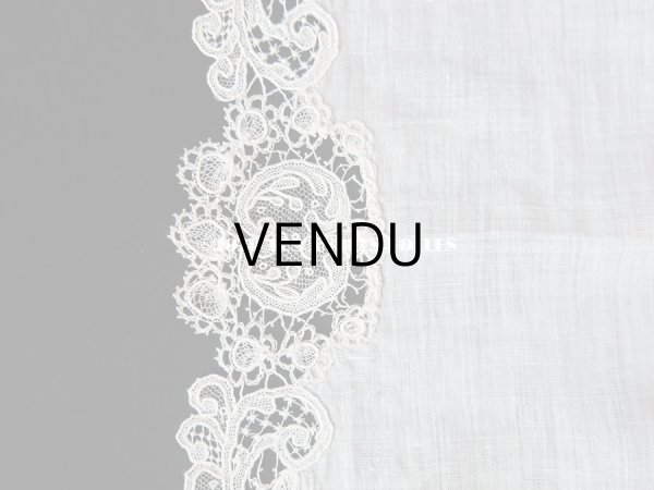 画像13: アンティーク 薔薇模様 ポワンドガーズ & デュシェス 結婚式のハンカチ　【ポワン・ド・ガーズ】 (13)