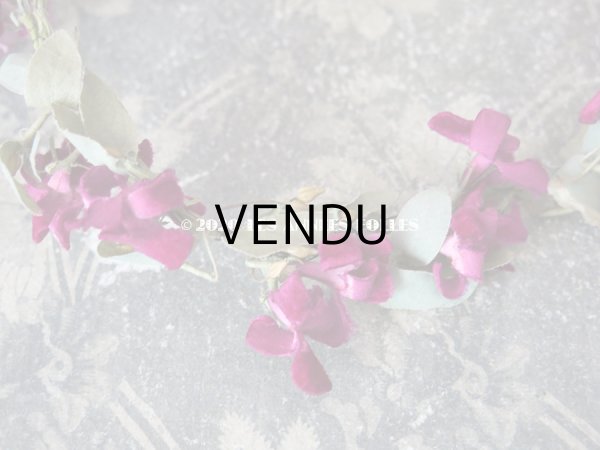 画像3: アンティーク 菫の花冠 & ブーケのセット シルク製ベルベット (3)