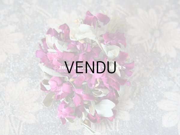 画像10: アンティーク 菫の花冠 & ブーケのセット シルク製ベルベット (10)