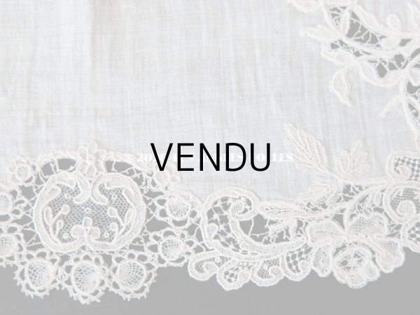 画像10: アンティーク 薔薇模様 ポワンドガーズ & デュシェス 結婚式のハンカチ　【ポワン・ド・ガーズ】 (10)