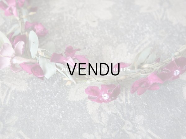 画像5: アンティーク 菫の花冠 & ブーケのセット シルク製ベルベット (5)