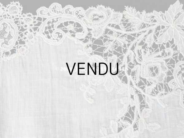 画像6: アンティーク 薔薇模様 ポワンドガーズ & デュシェス 結婚式のハンカチ　【ポワン・ド・ガーズ】 (6)