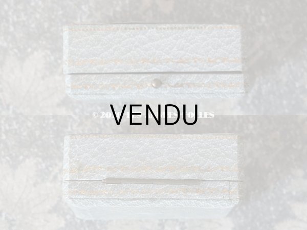 画像4: アンティーク　ブローチ用 ジュエリーボックス 金彩入り ライトグレー (4)