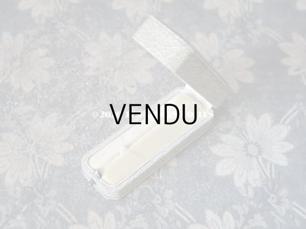 画像5: アンティーク　ブローチ用 ジュエリーボックス 金彩入り ライトグレー (5)