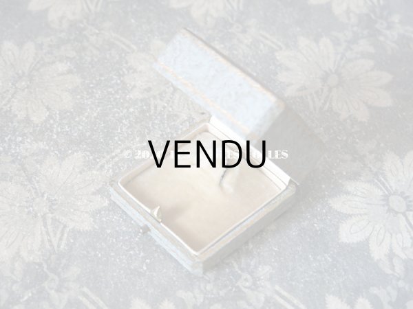 画像6: アンティーク　ブローチ用 ジュエリーボックス 金彩入り ライトグレー (6)