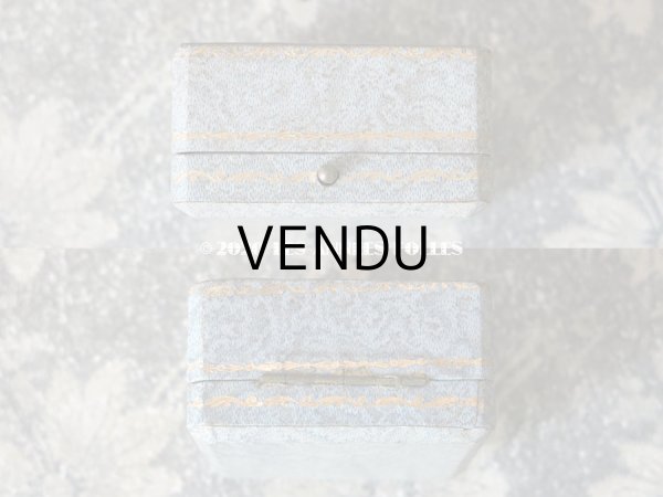 画像4: アンティーク　ブローチ用 ジュエリーボックス 金彩入り ライトグレー (4)