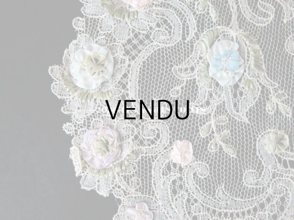 画像4: アンティーク ロココモチーフ付き オフホワイトのレース (S) (4)