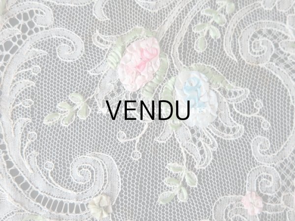 画像3: アンティーク ロココモチーフ付き オフホワイトのレース (M) (3)