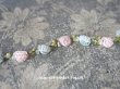 画像1: アンティーク 淡いピンク&ブルーの薔薇のロココトリム  ロココリボン 52〜56cm (1)
