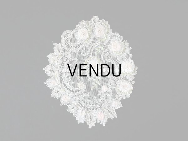 画像6: アンティーク ロココモチーフ付き オフホワイトのレース (S) (6)