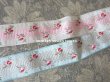 画像5: アンティーク 薔薇刺繍のリボン 淡いピンク＆水色のセット リボンメーカーのサンプラー  (5)