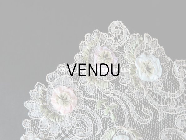 画像3: アンティーク ロココモチーフ付き オフホワイトのレース (S) (3)