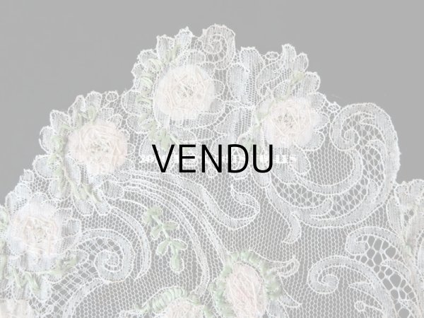 画像7: アンティーク ロココモチーフ付き オフホワイトのレース (M) (7)