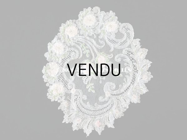 画像6: アンティーク ロココモチーフ付き オフホワイトのレース (M) (6)