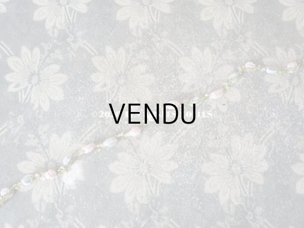 画像6: アンティーク 淡いピンク&ブルーの薔薇のロココトリム  ロココリボン 52〜56cm (6)