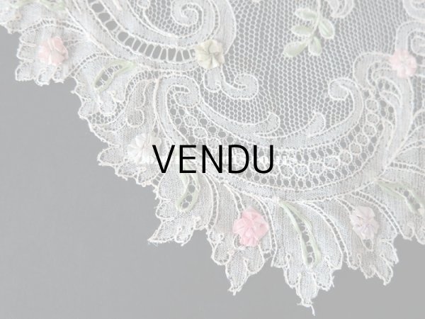 画像5: アンティーク ロココモチーフ付き オフホワイトのレース (M) (5)