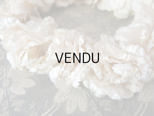 画像7: 1900年代 アンティーク シルク製 薔薇の花冠 ティアラ オフホワイト (7)