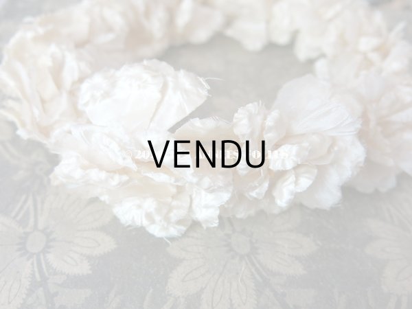 画像6: 1900年代 アンティーク シルク製 薔薇の花冠 ティアラ オフホワイト (6)