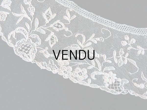 画像3: 19世紀末 アンティーク 子供用 付け襟 アランソンレース 花模様 ニードルレース 【 ポワン・ダランソン 】  (3)