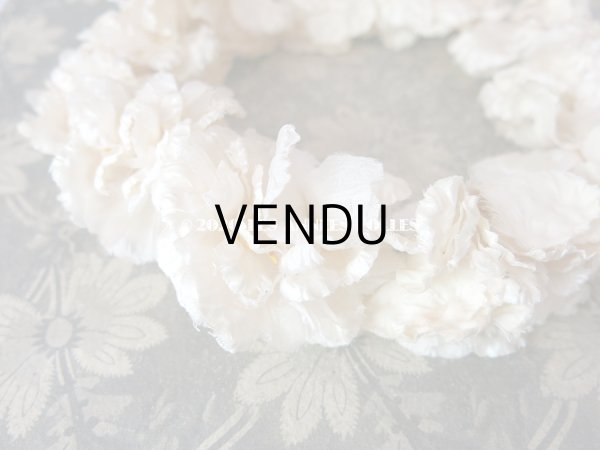 画像4: 1900年代 アンティーク シルク製 薔薇の花冠 ティアラ オフホワイト (4)