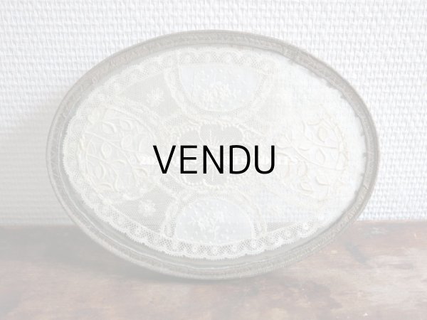 画像8: 19世紀末 アンティーク トレイ　ロココトリム＆レースの装飾 小物入れ (8)