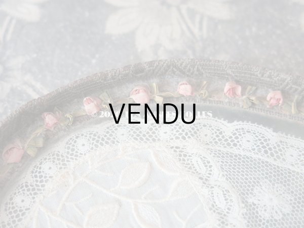 画像7: 19世紀末 アンティーク トレイ　ロココトリム＆レースの装飾 小物入れ (7)